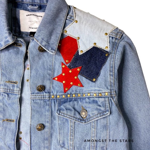 Free People x Understated Leather Lone Star Blue Denim Jacket - Picture 11 of 15